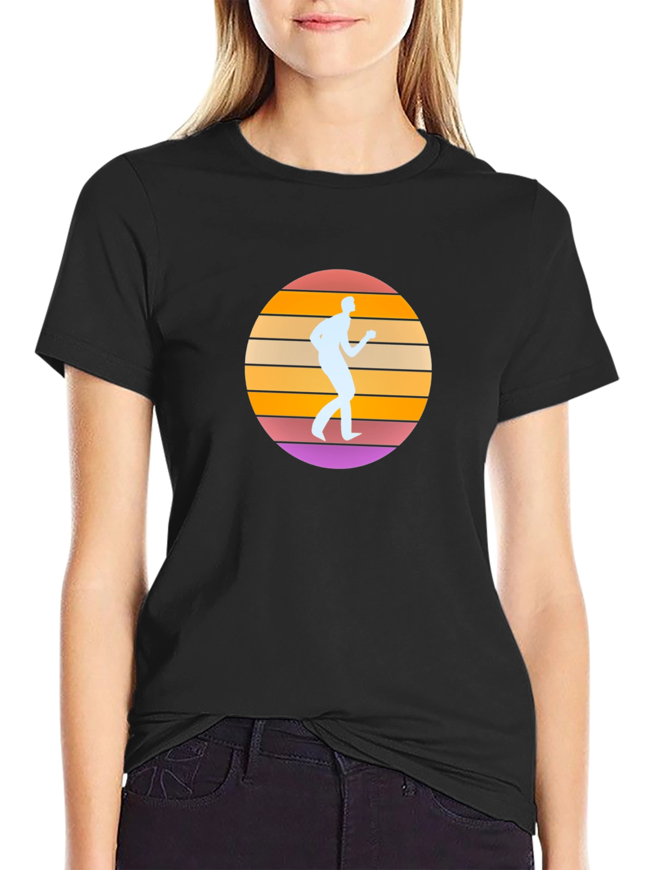 Retro Sunset Runner Graphic Tee