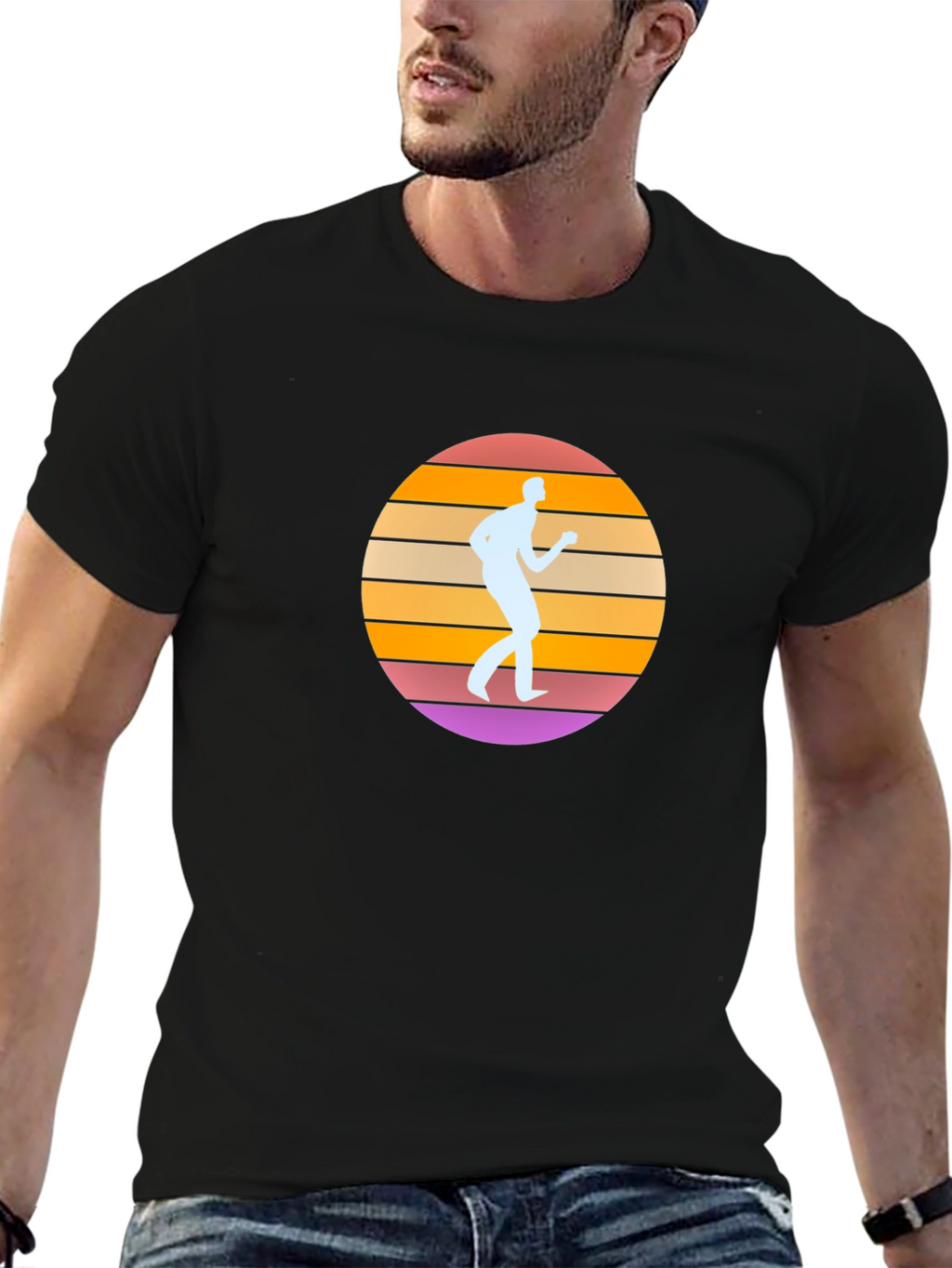 Retro Sunset Runner Graphic Tee