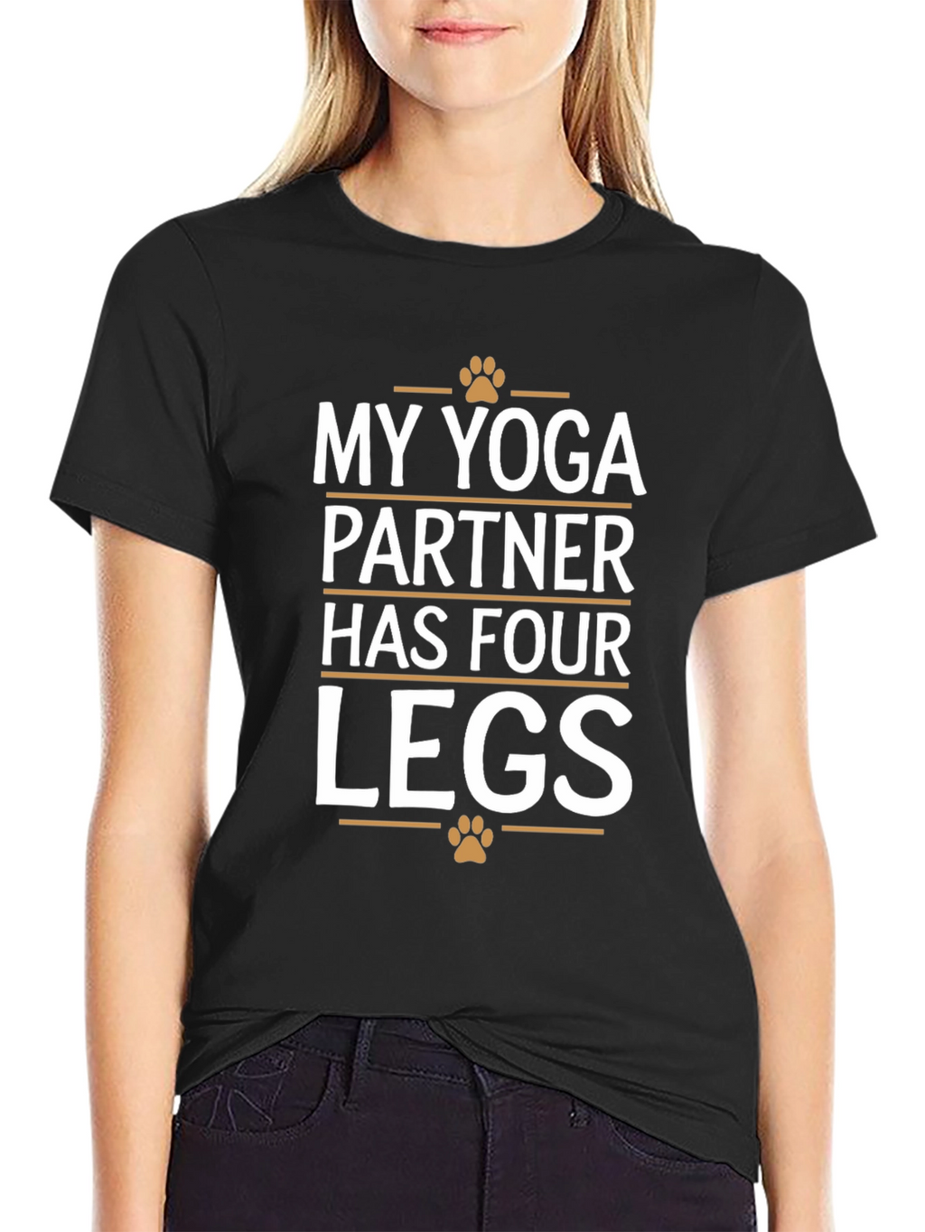 Yoga Partner Four Legs Graphic Tee - Black