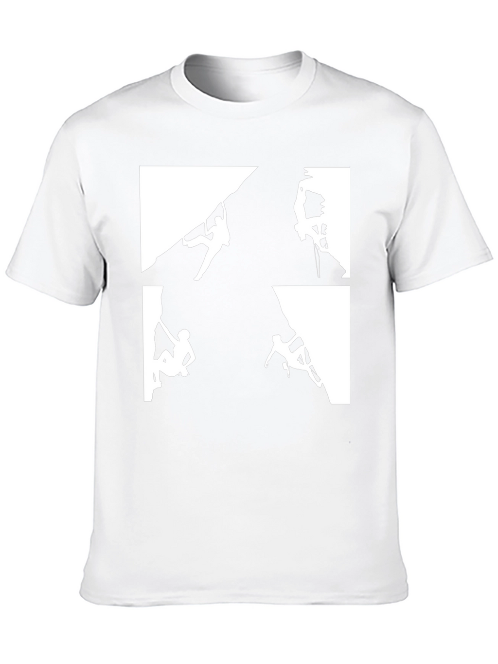 Climbing Silhouette Graphic Tee - Black Cotton Shirt