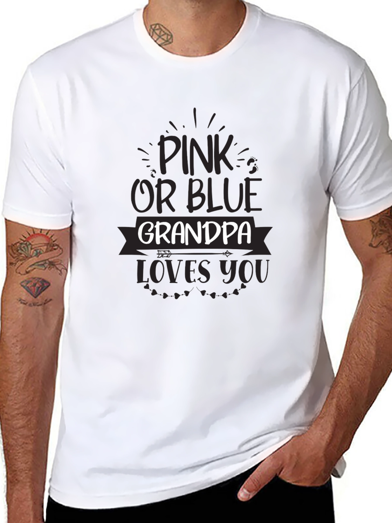 Pink or Blue Grandpa Loves You T-Shirt