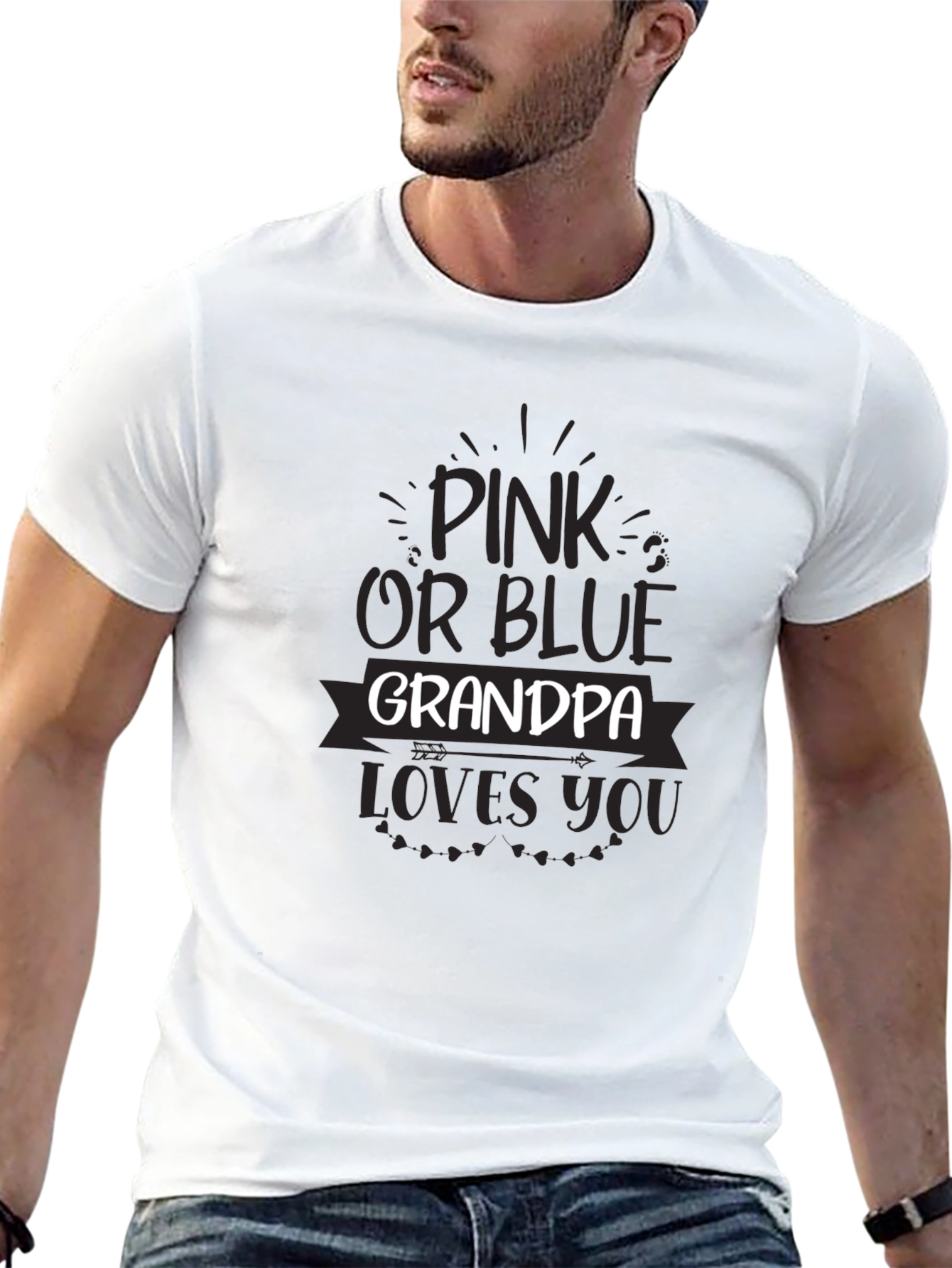 Pink or Blue Grandpa Loves You T-Shirt