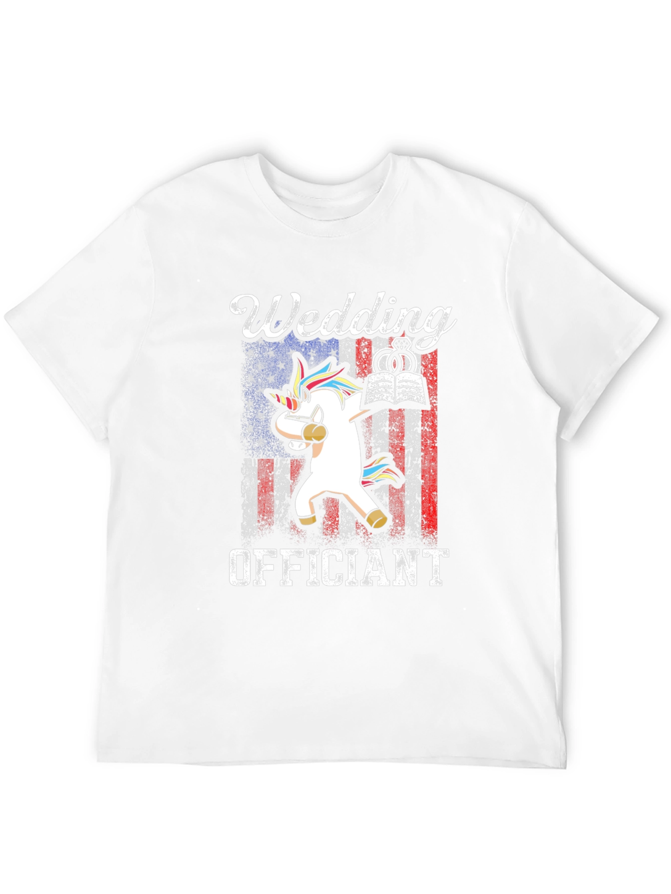 Wedding Officiant T-Shirt - Unicorn Dabbing