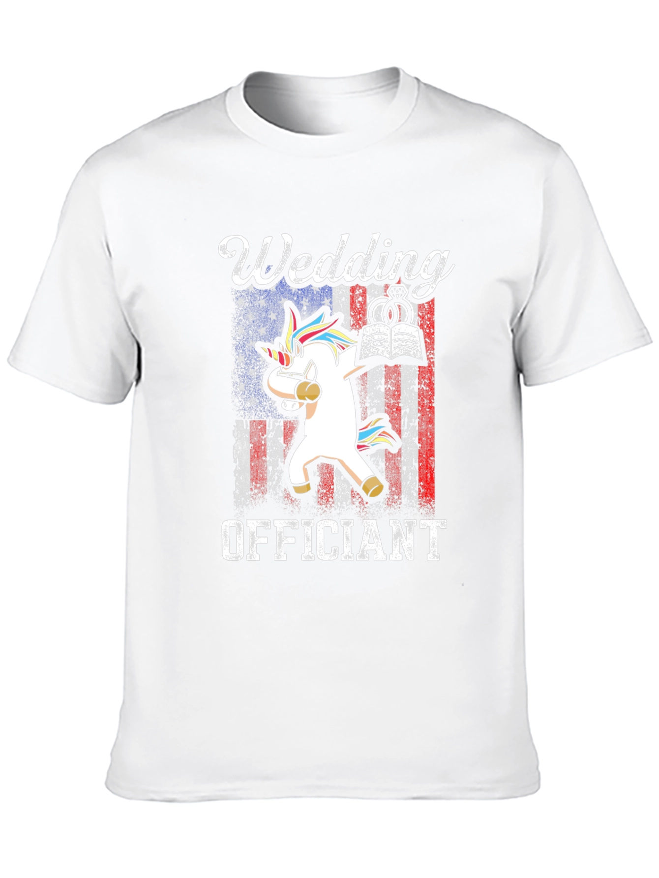 Wedding Officiant T-Shirt - Unicorn Dabbing