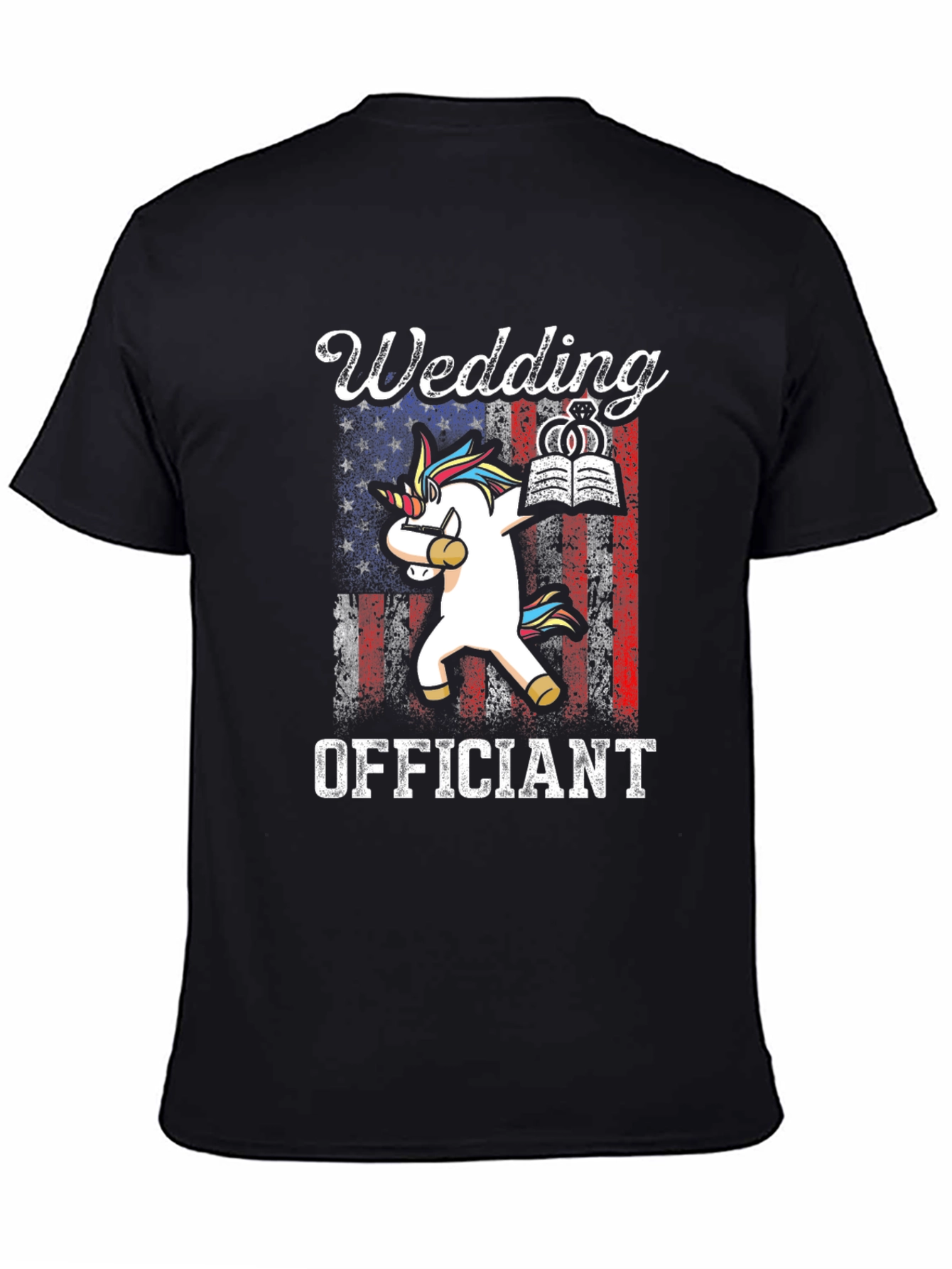 Wedding Officiant T-Shirt - Unicorn Dabbing