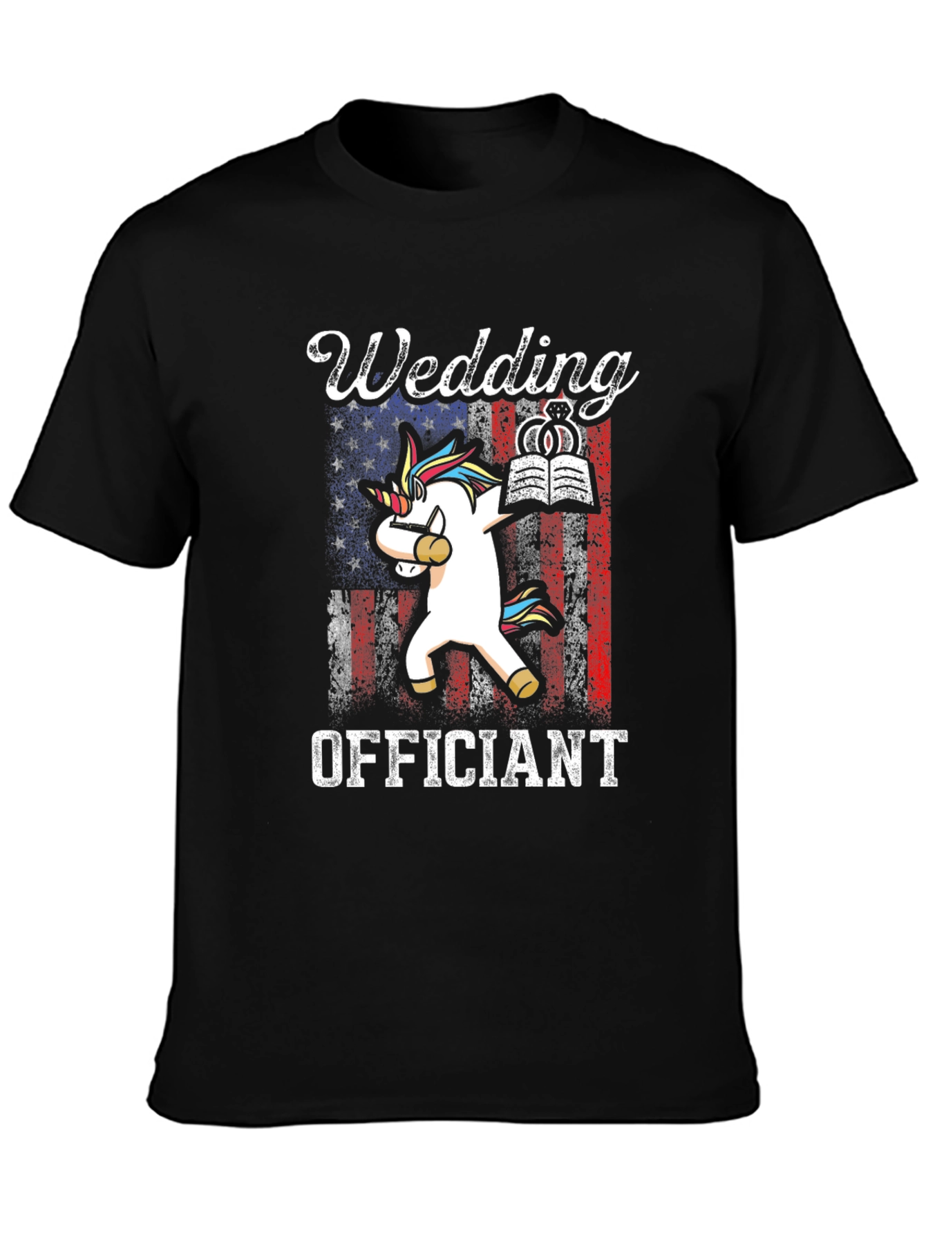 Wedding Officiant T-Shirt - Unicorn Dabbing