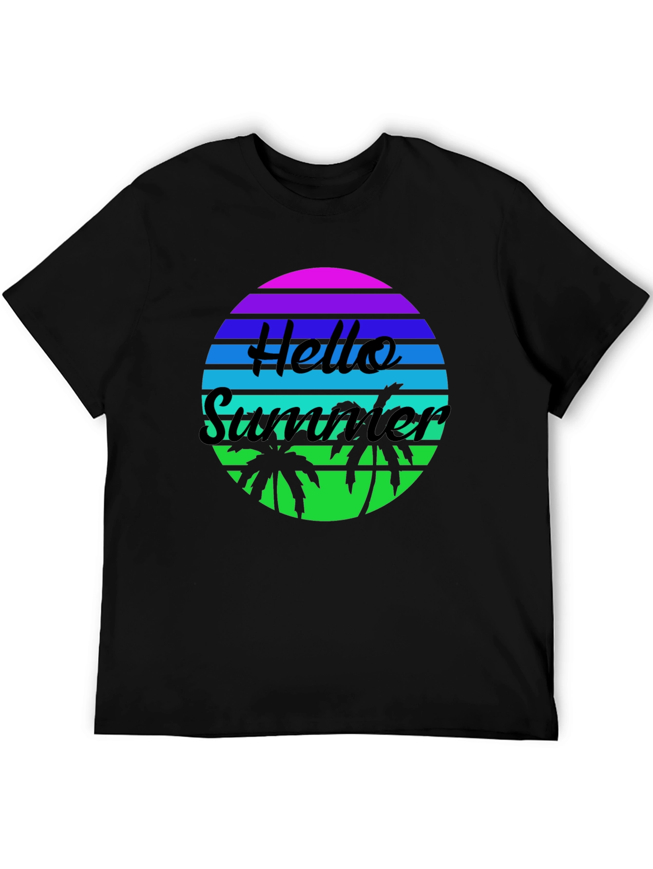 Hello Summer Retro Sunset Graphic T-Shirt