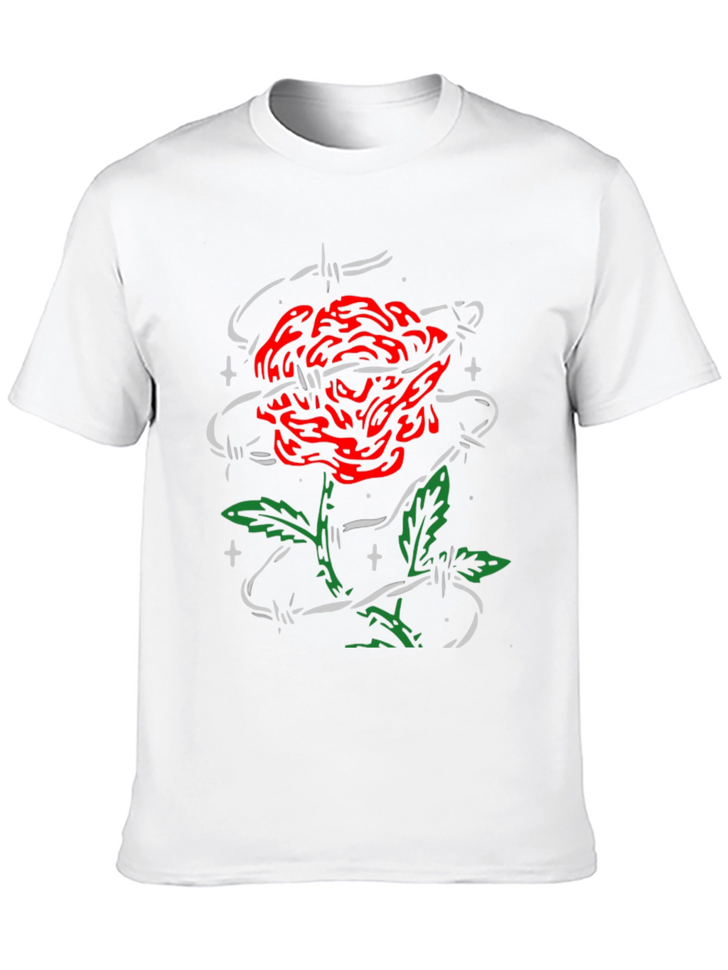 Rose and Barbed Wire Graphic Tee