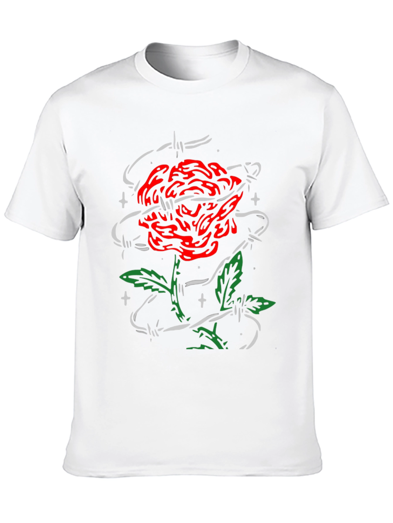 Rose and Barbed Wire Graphic Tee