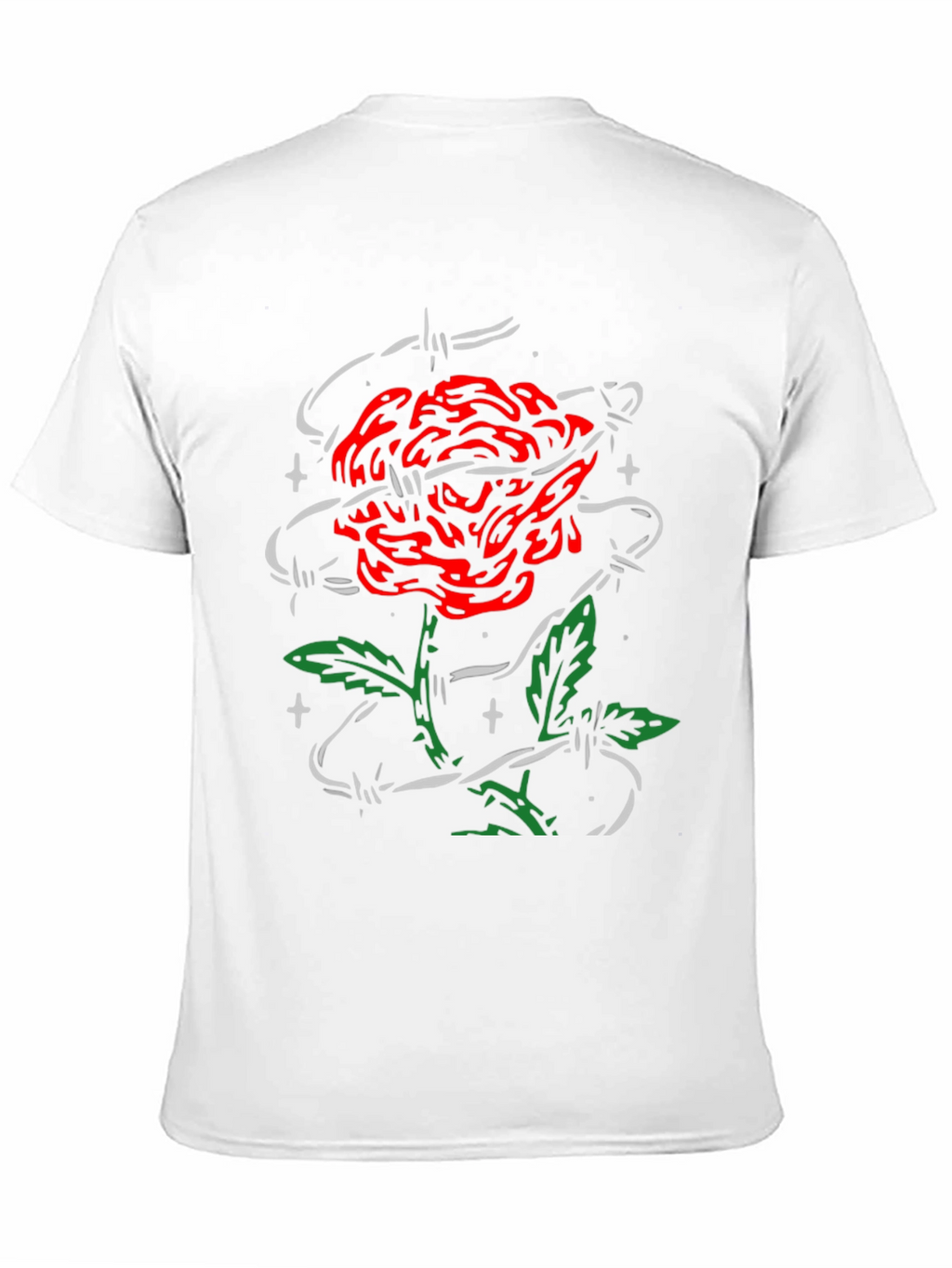 Rose and Barbed Wire Graphic Tee