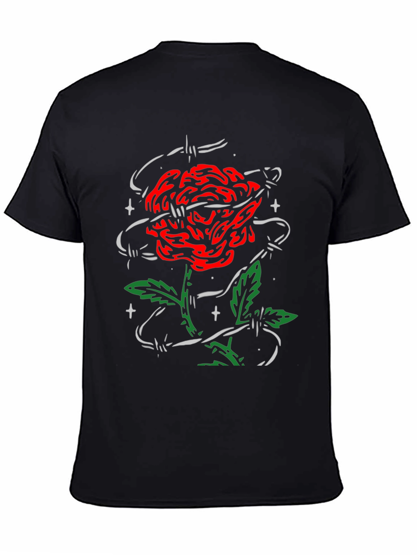 Rose and Barbed Wire Graphic Tee