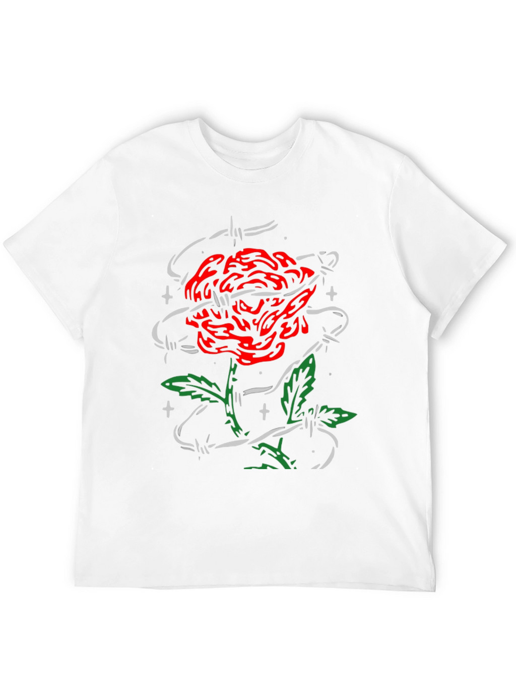 Rose and Barbed Wire Graphic Tee