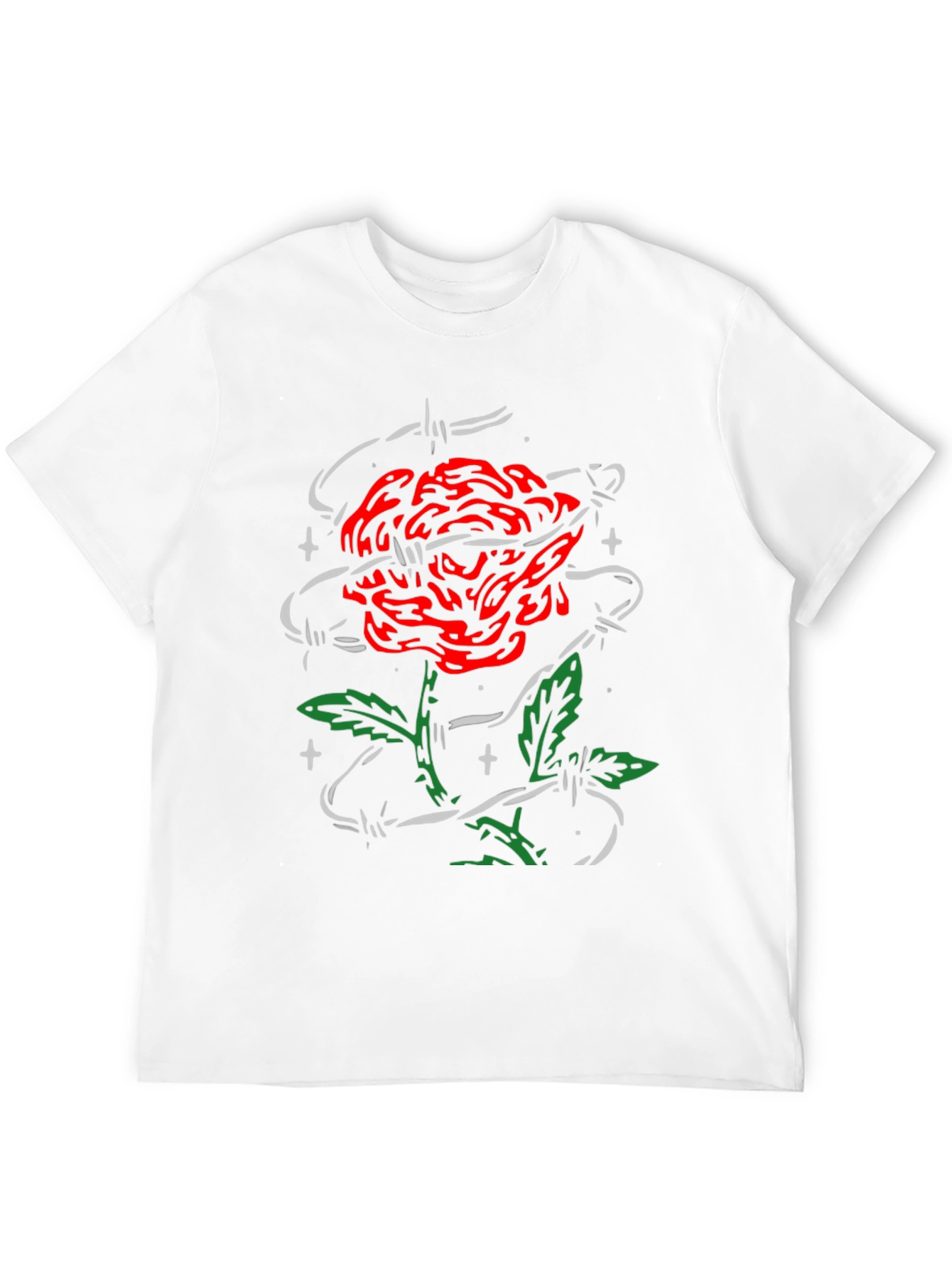 Rose and Barbed Wire Graphic Tee