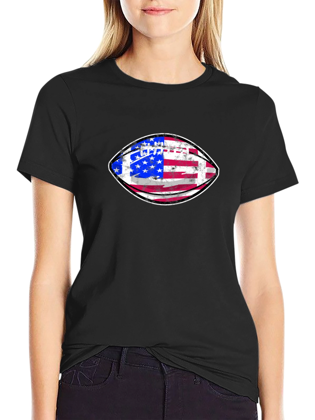 American Flag Football Graphic Tee