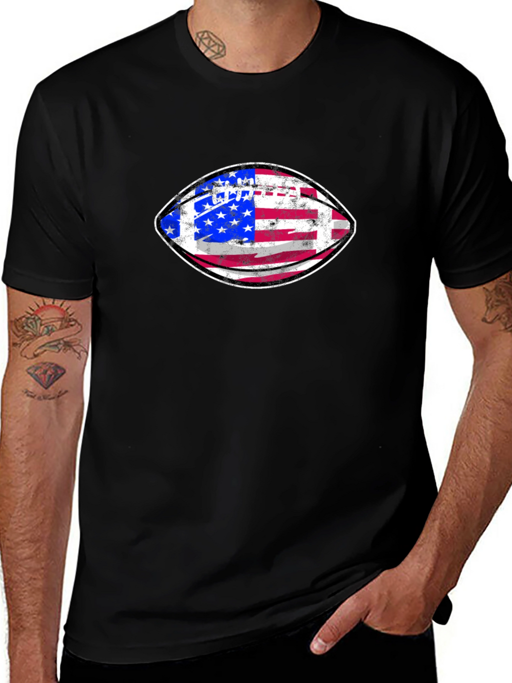 American Flag Football Graphic Tee