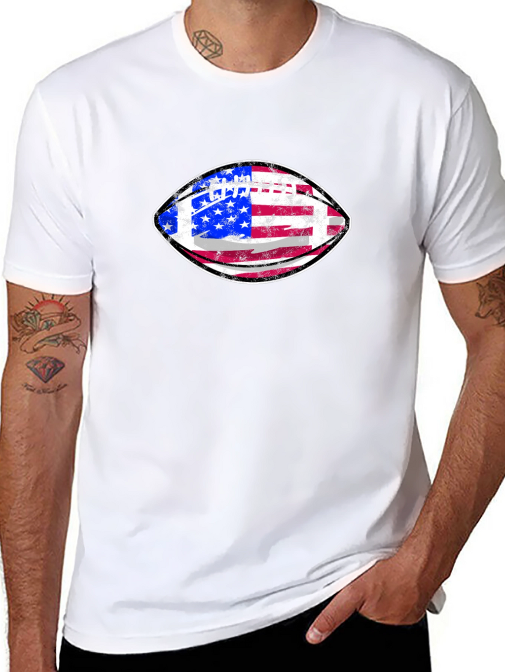American Flag Football Graphic Tee