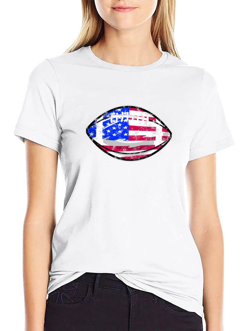 American Flag Football Graphic Tee