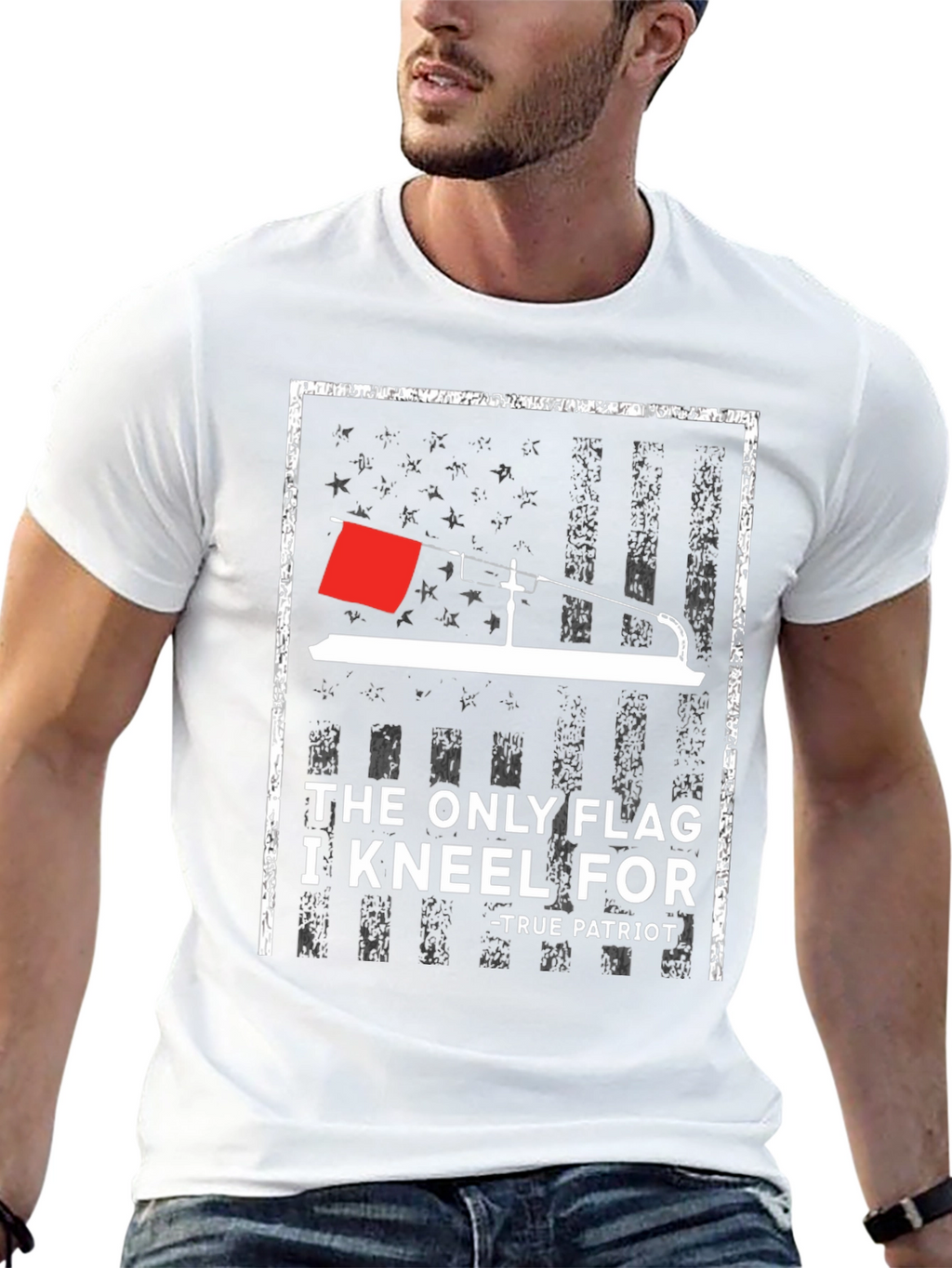 Patriotic Ice Fishing T-Shirt - The Only Flag