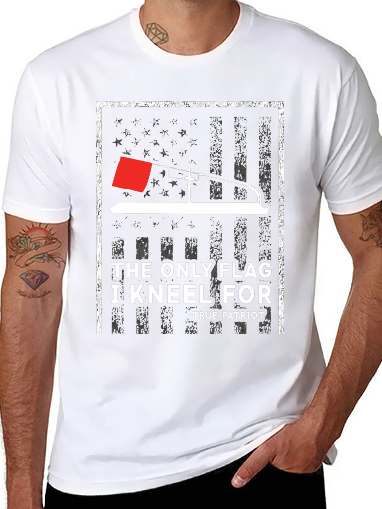 Patriotic Ice Fishing T-Shirt - The Only Flag