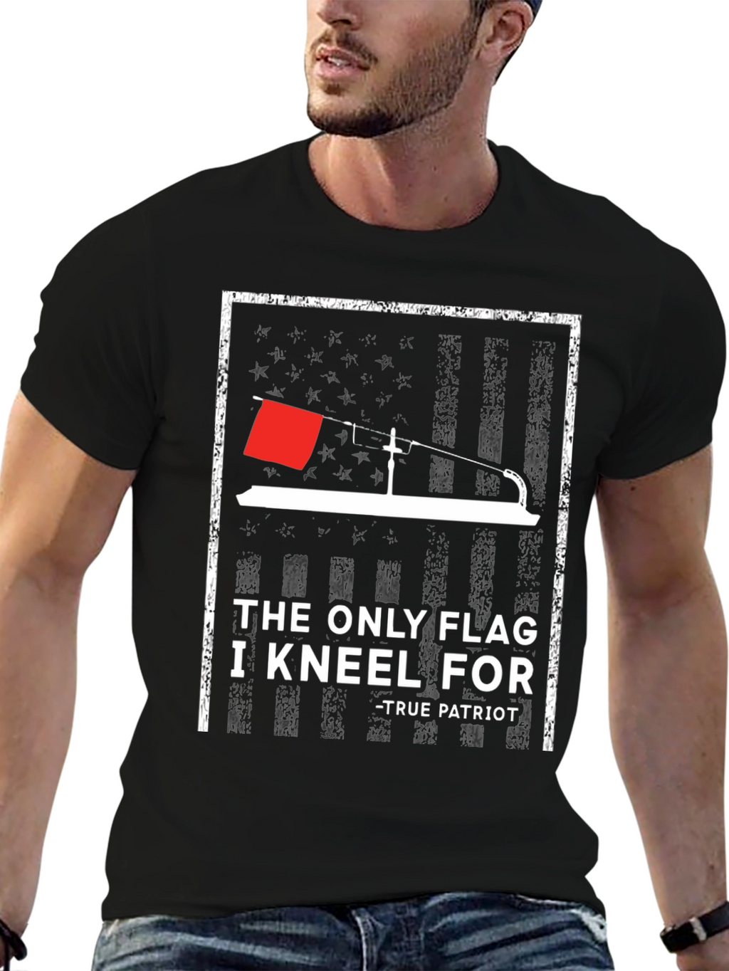 Patriotic Ice Fishing T-Shirt - The Only Flag