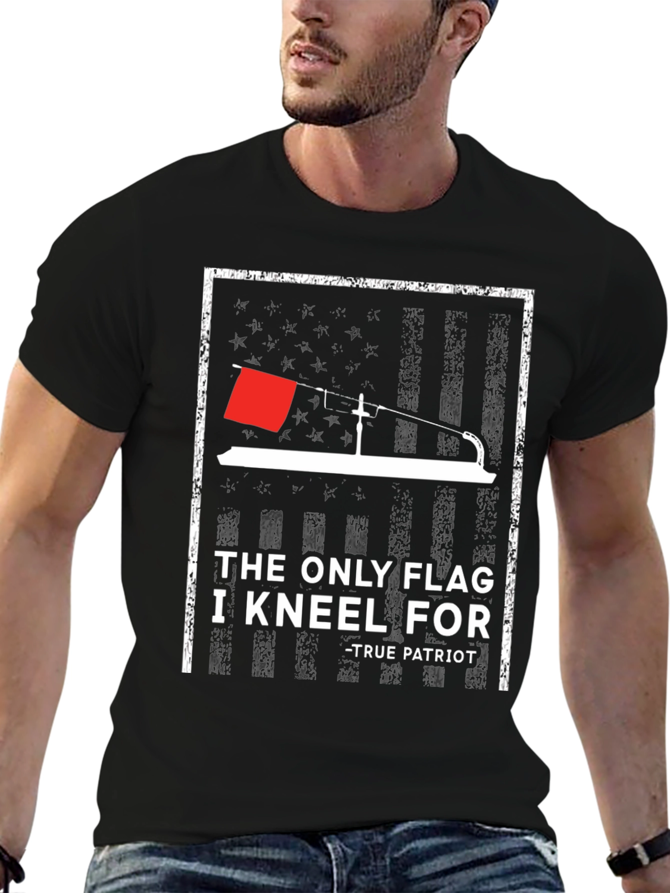 Patriotic Ice Fishing T-Shirt - The Only Flag