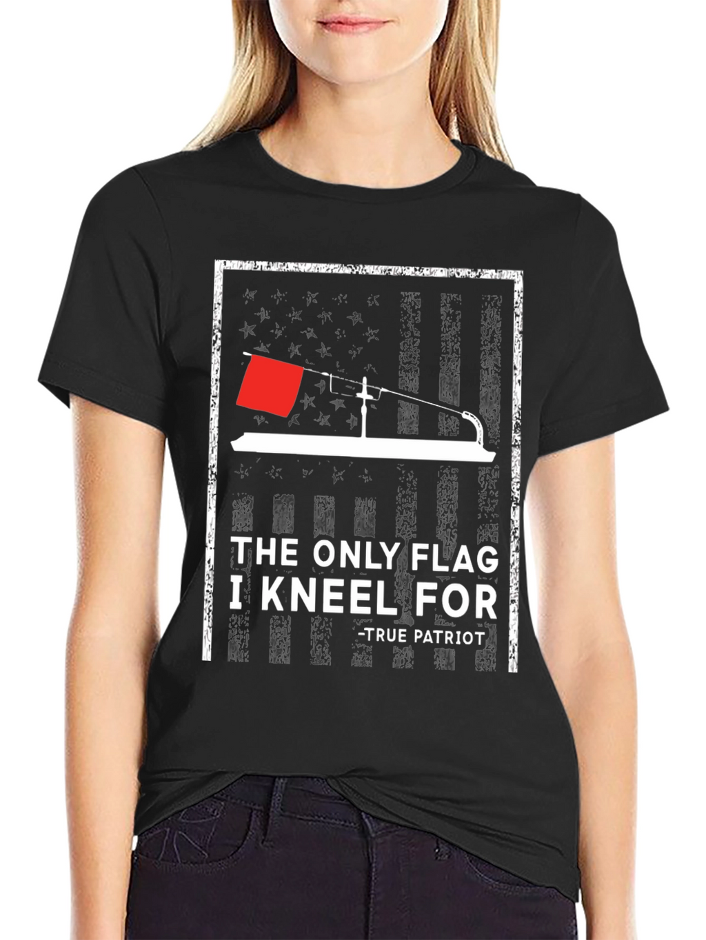 Patriotic Ice Fishing T-Shirt - The Only Flag