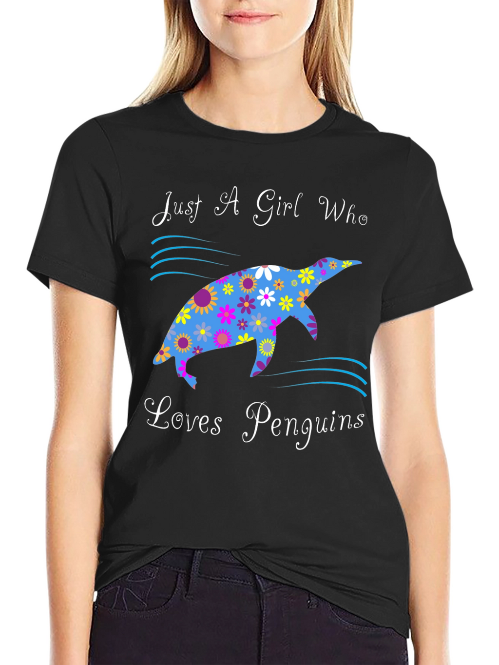 Just A Girl Who Loves Penguins Graphic Tee