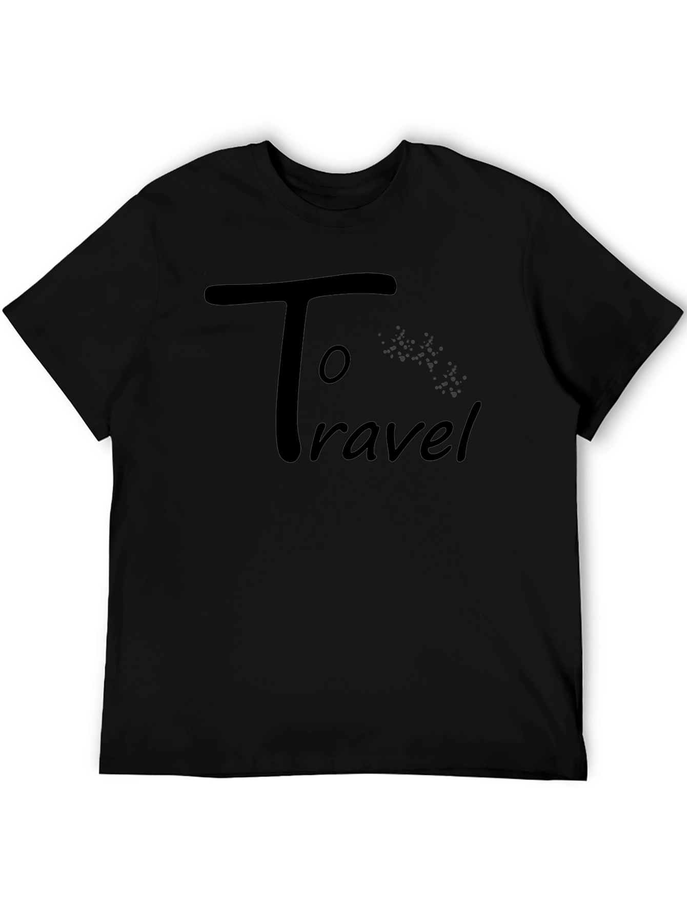To Travel Black Graphic T-Shirt