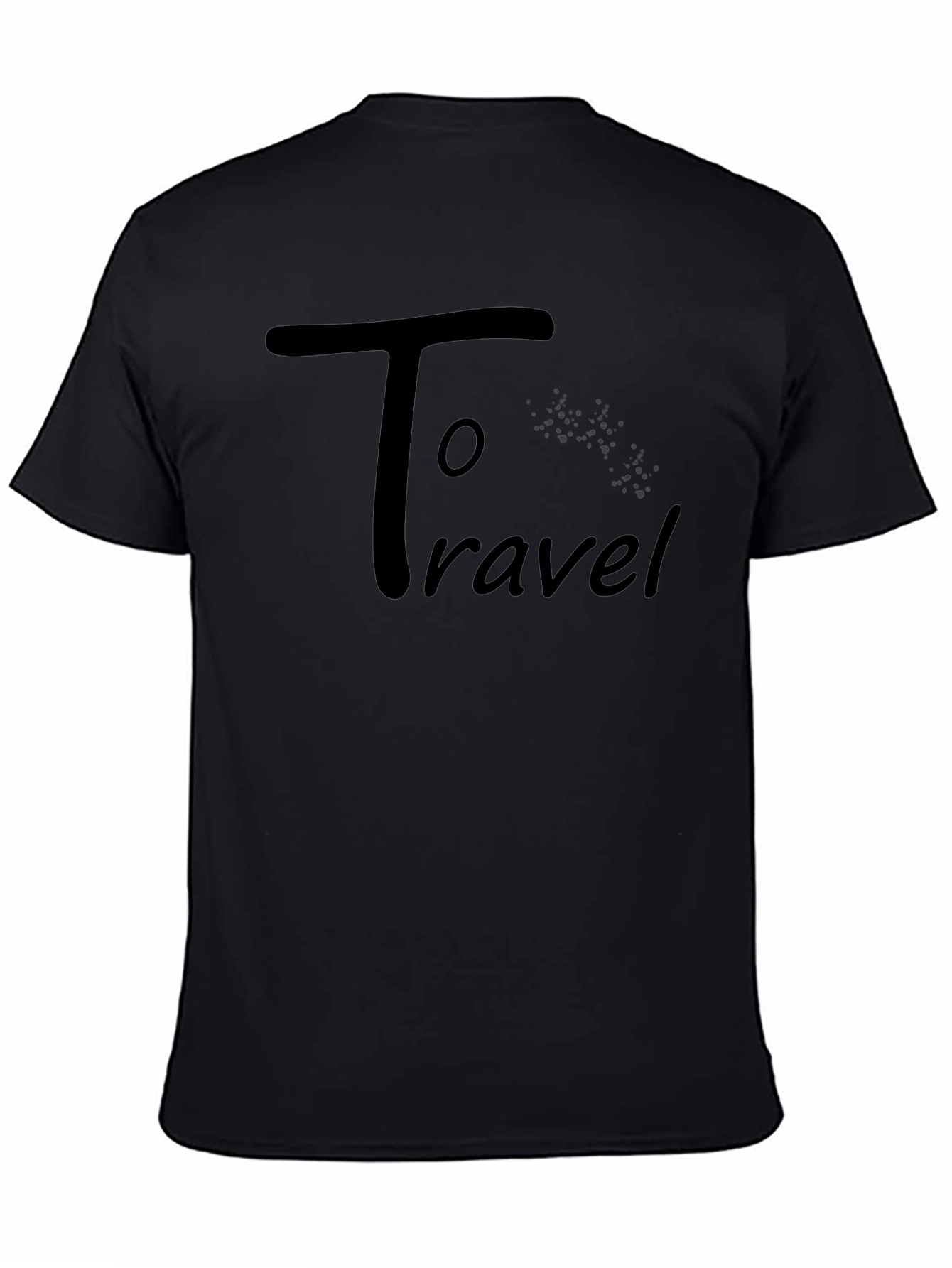 To Travel Black Graphic T-Shirt
