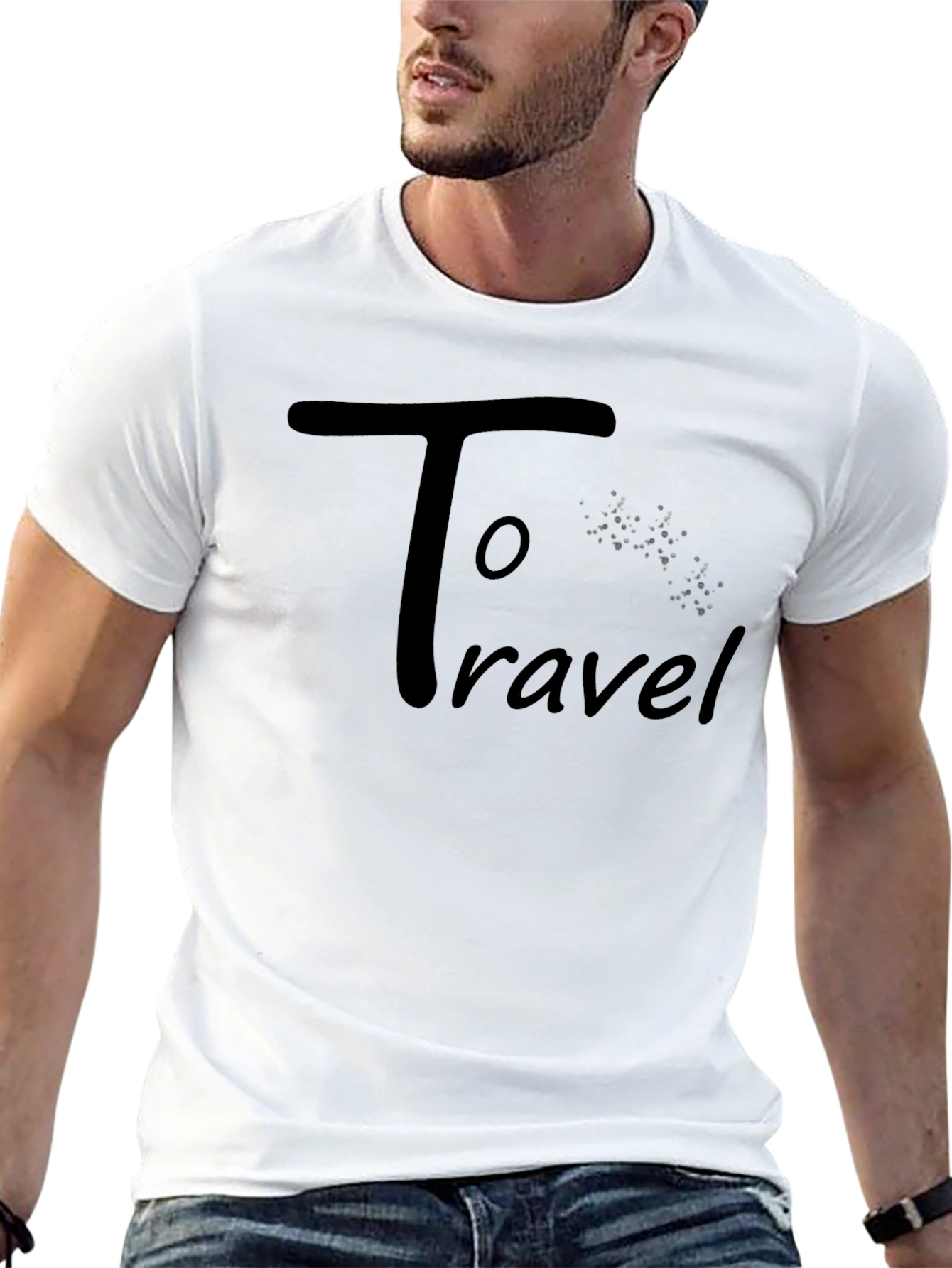 To Travel Black Graphic T-Shirt
