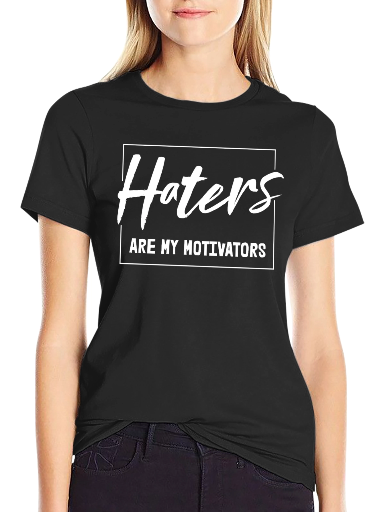 Haters Are My Motivators Black Graphic Tee