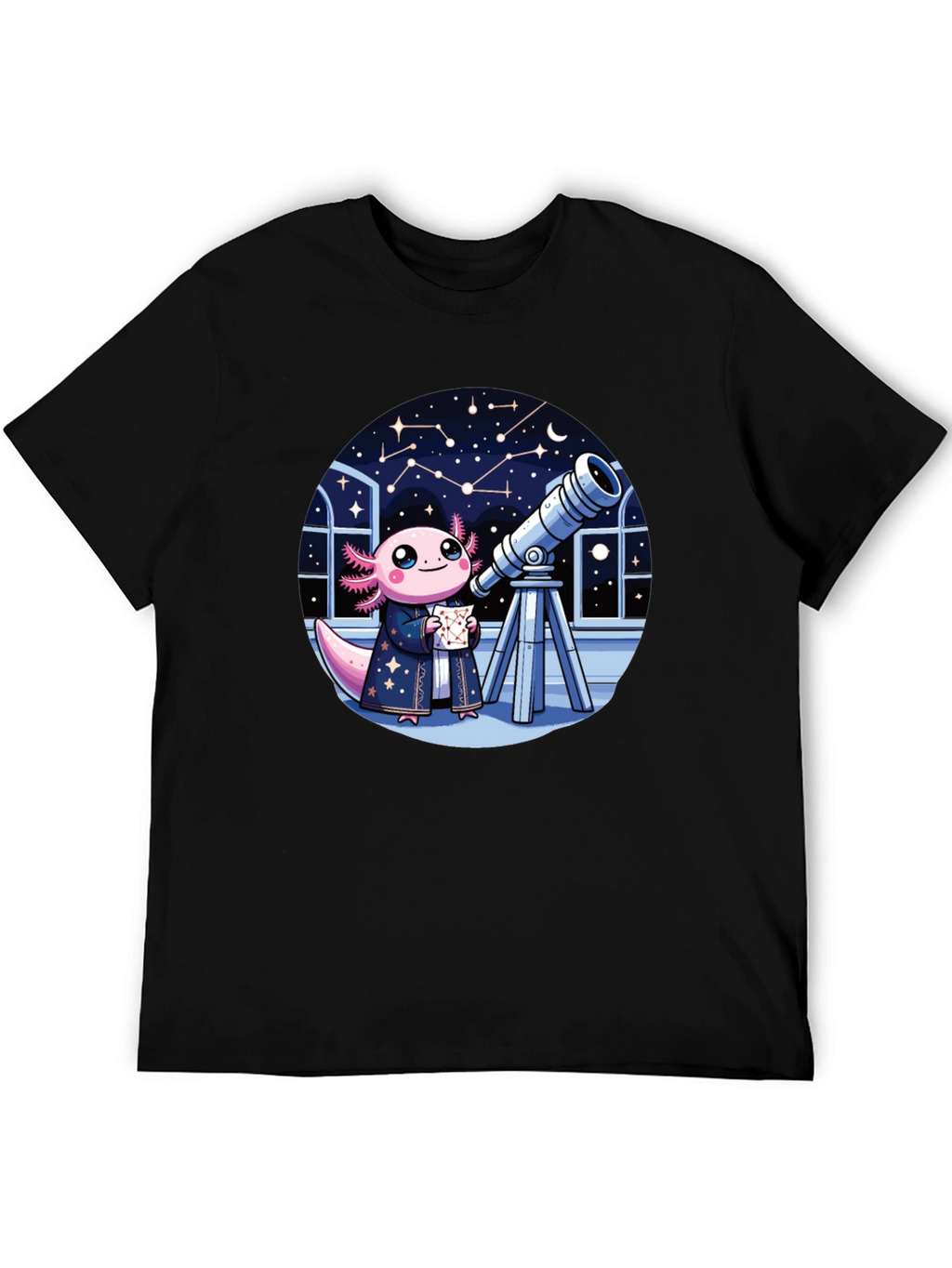 Axolotl Astronomer T-Shirt - Cute Space Tee