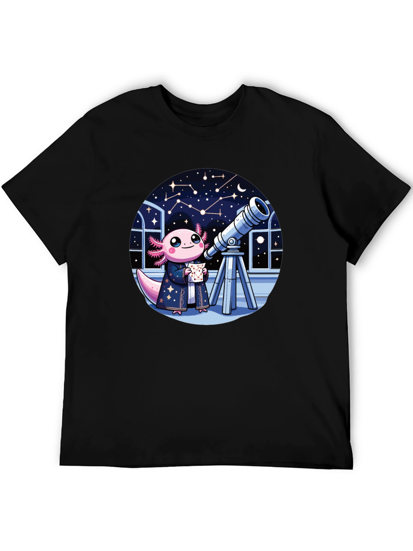 Axolotl Astronomer T-Shirt - Cute Space Tee