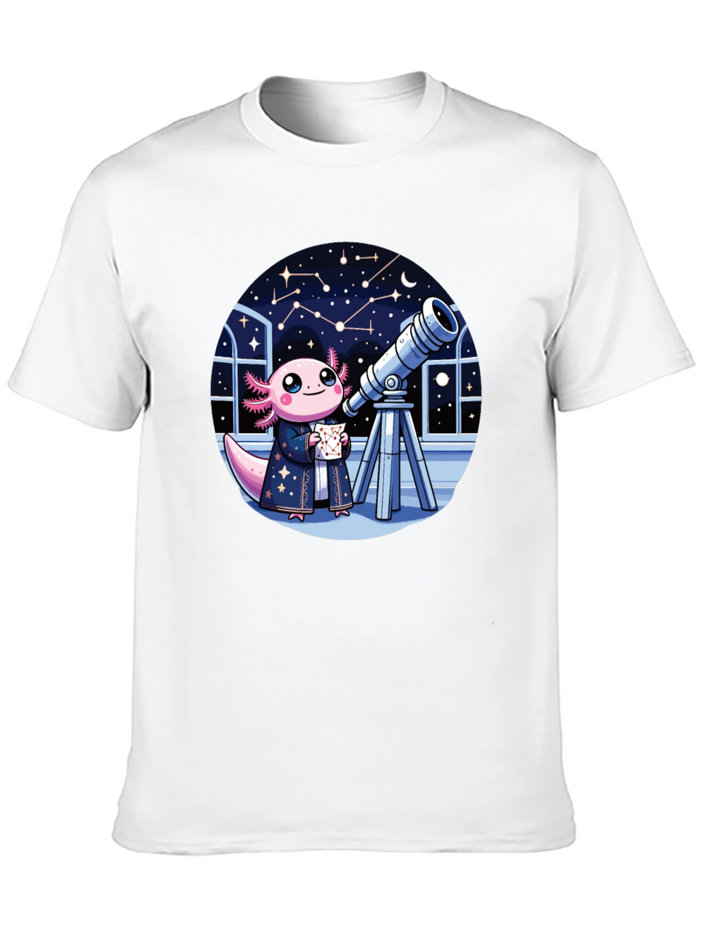 Axolotl Astronomer T-Shirt - Cute Space Tee