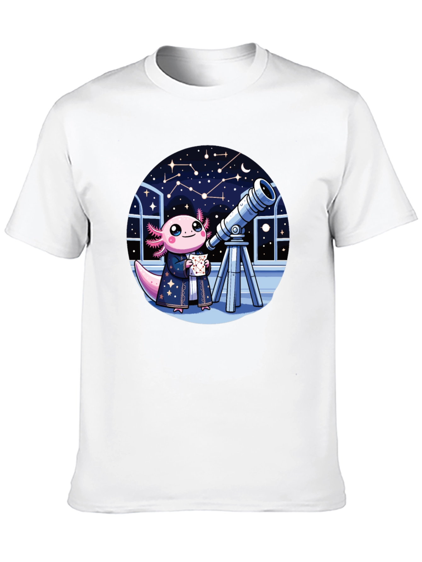 Axolotl Astronomer T-Shirt - Cute Space Tee