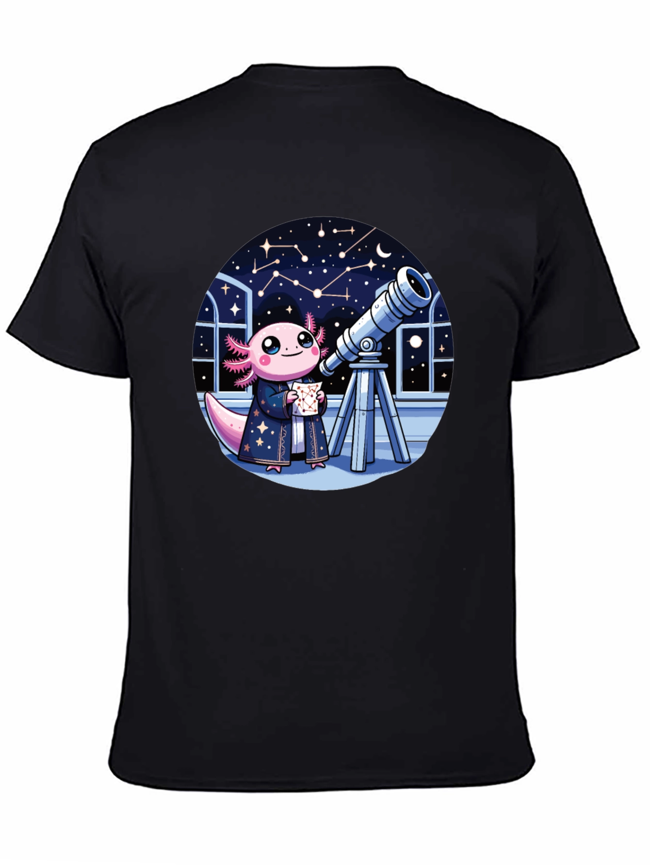 Axolotl Astronomer T-Shirt - Cute Space Tee