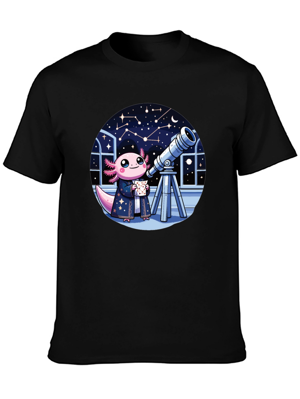 Axolotl Astronomer T-Shirt - Cute Space Tee