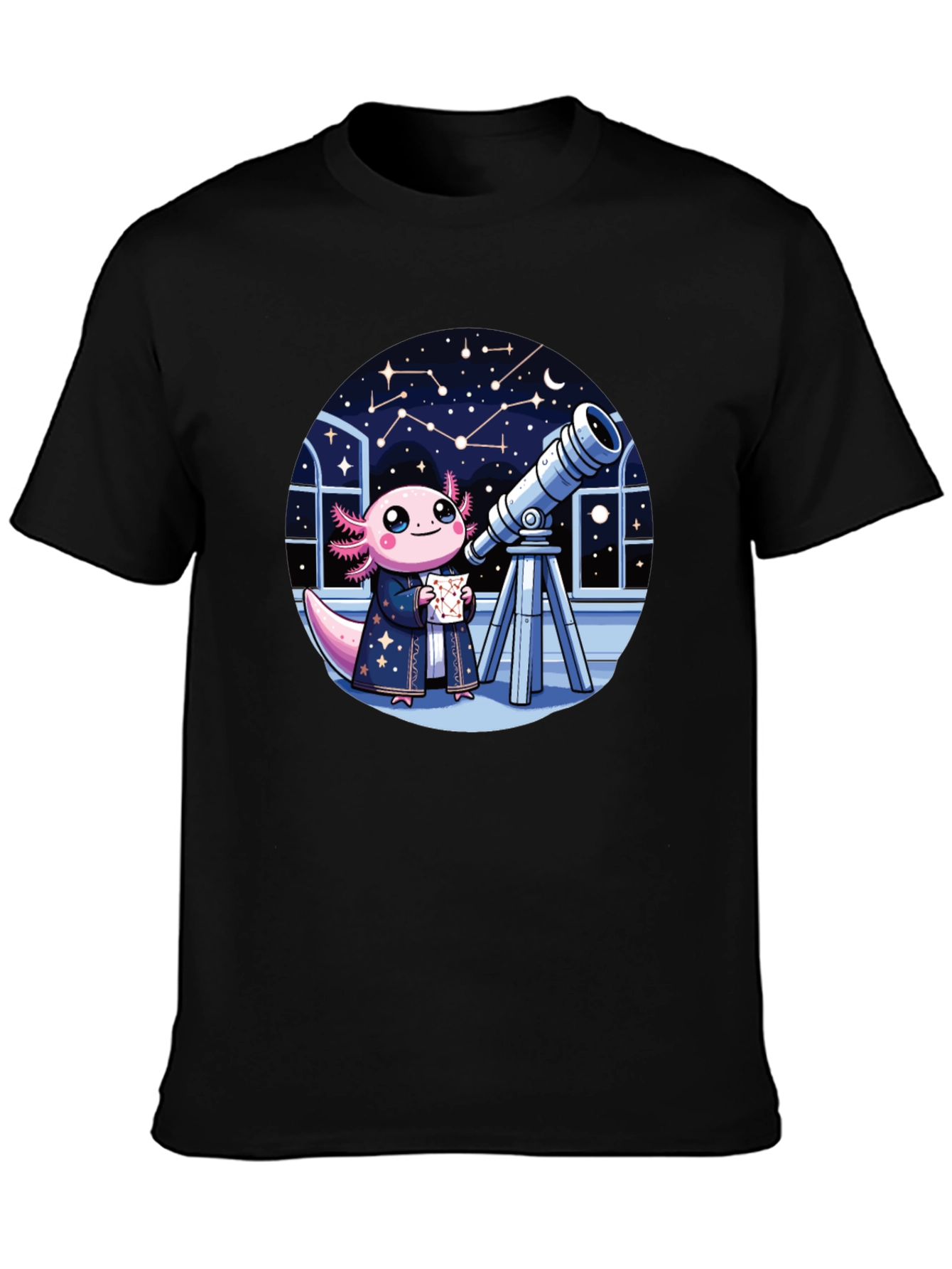 Axolotl Astronomer T-Shirt - Cute Space Tee