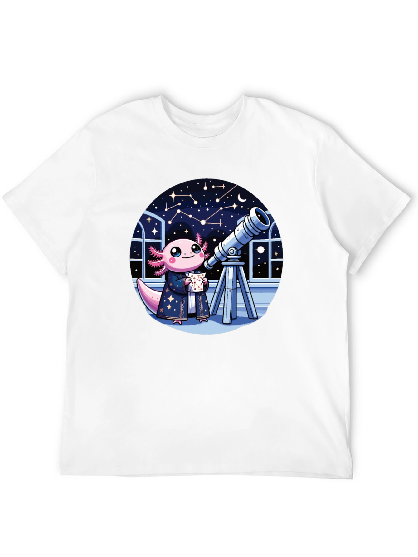 Axolotl Astronomer T-Shirt - Cute Space Tee