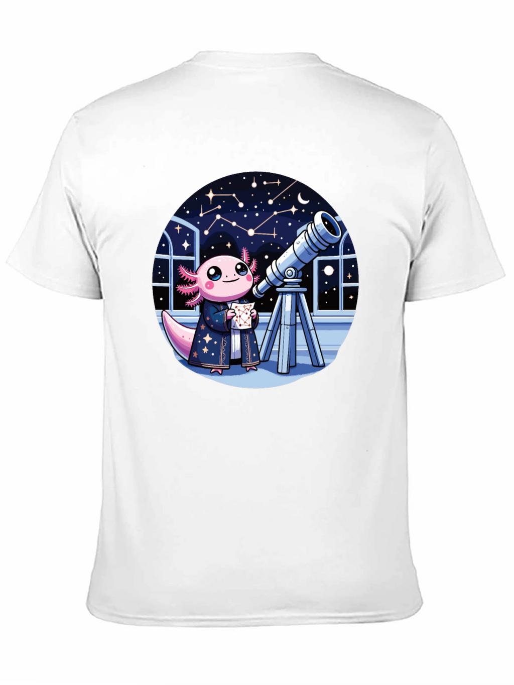 Axolotl Astronomer T-Shirt - Cute Space Tee