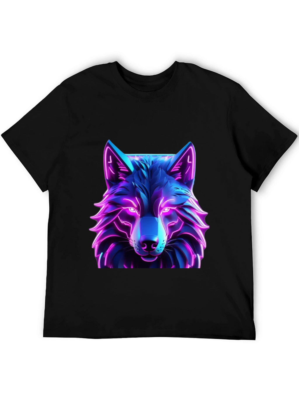 Neon Wolf Graphic Tee - Futuristic Design