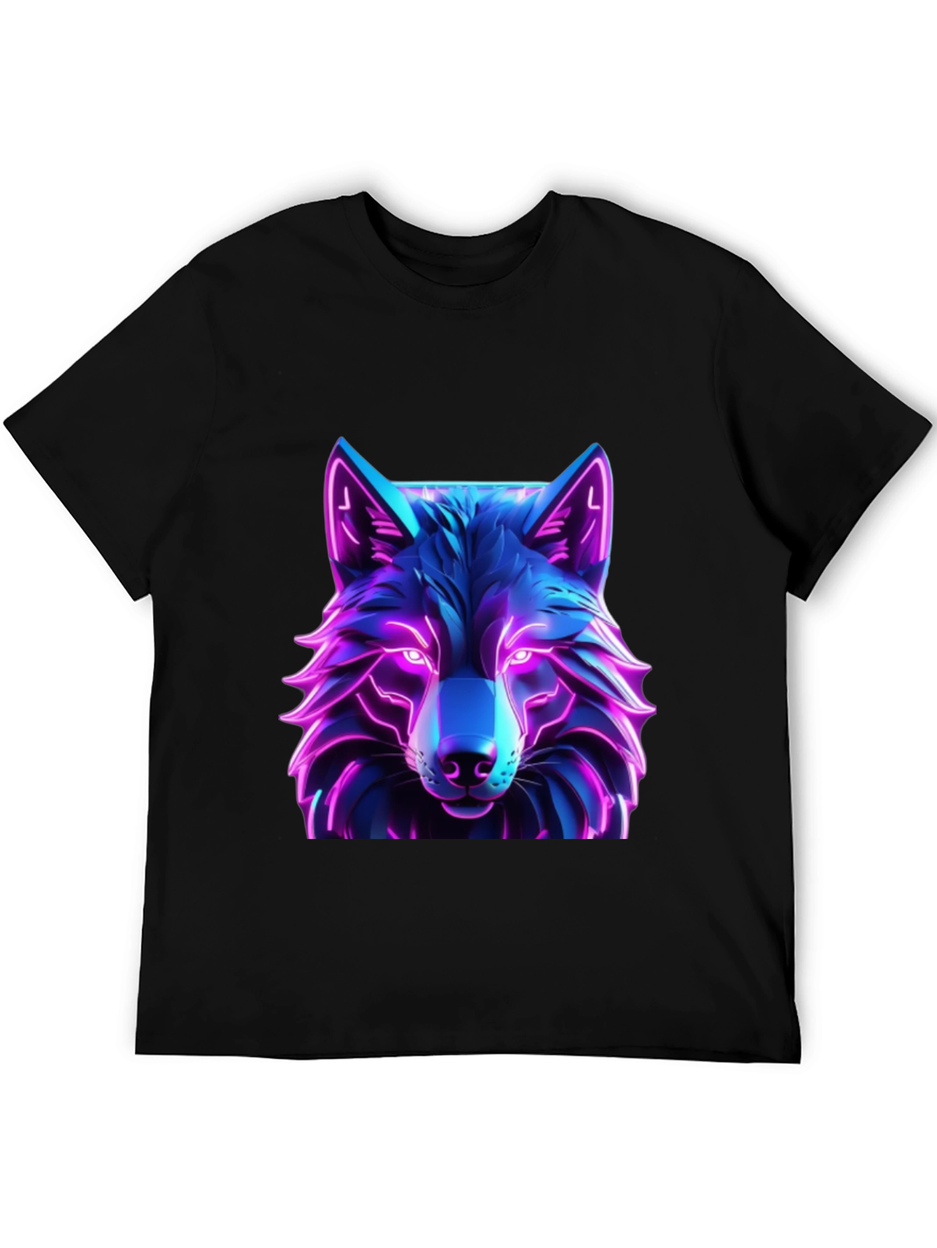 Neon Wolf Graphic Tee - Futuristic Design