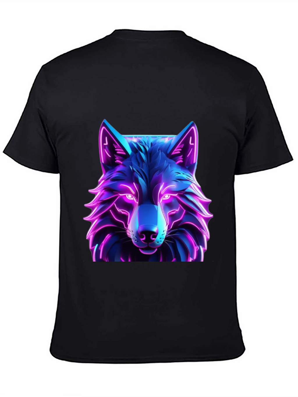 Neon Wolf Graphic Tee - Futuristic Design