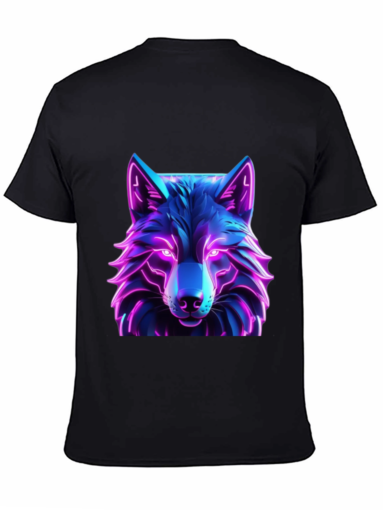 Neon Wolf Graphic Tee - Futuristic Design