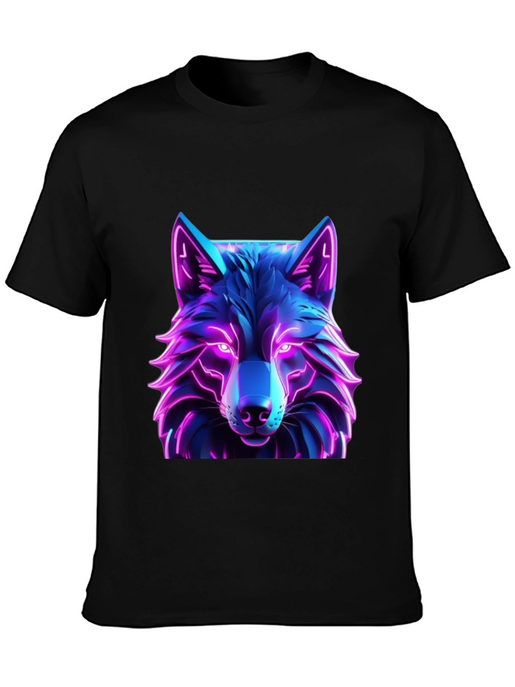 Neon Wolf Graphic Tee - Futuristic Design