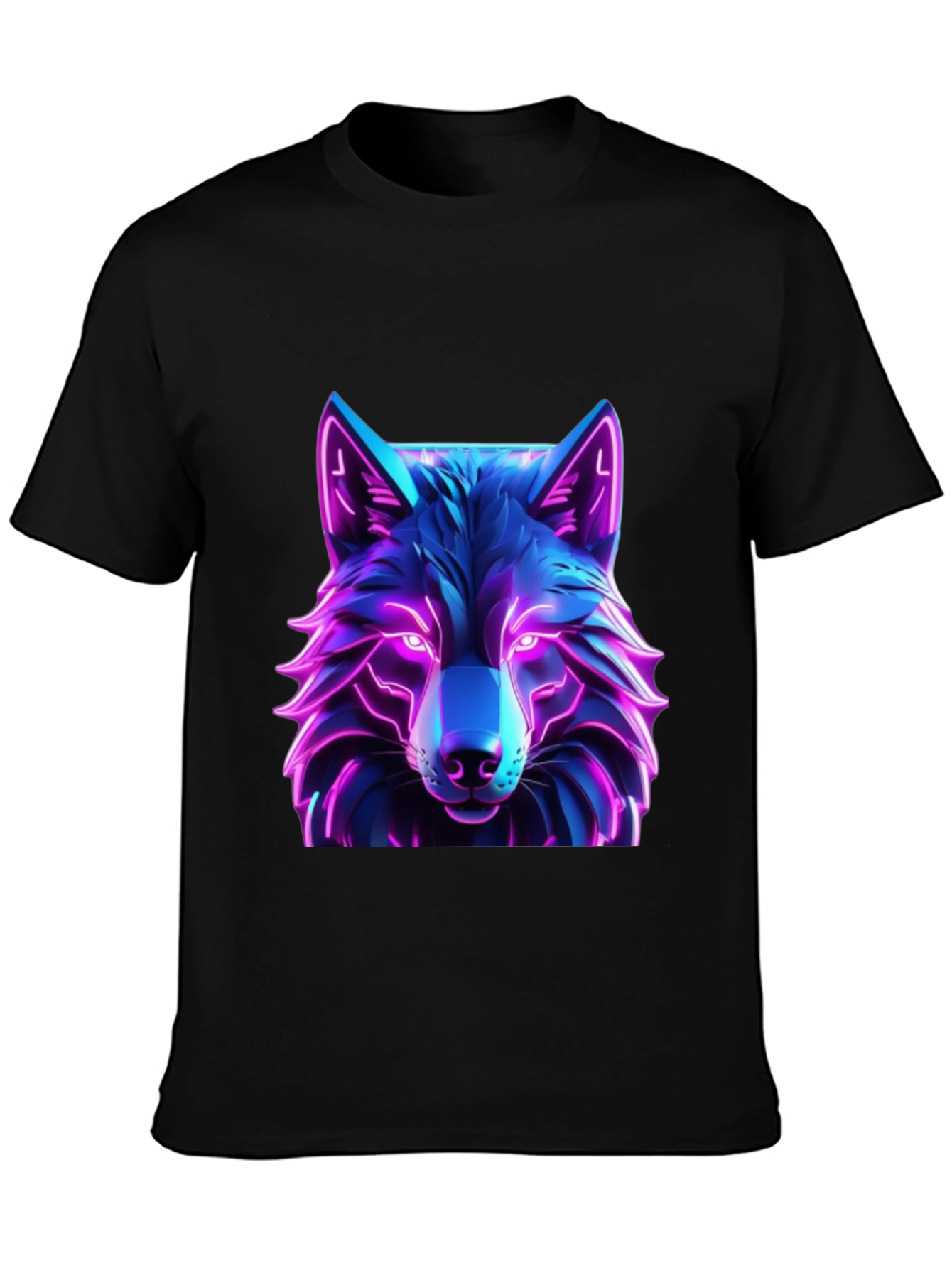 Neon Wolf Graphic Tee - Futuristic Design