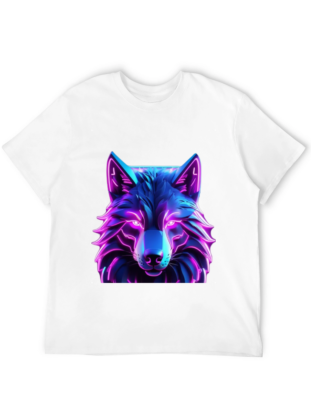 Neon Wolf Graphic Tee - Futuristic Design