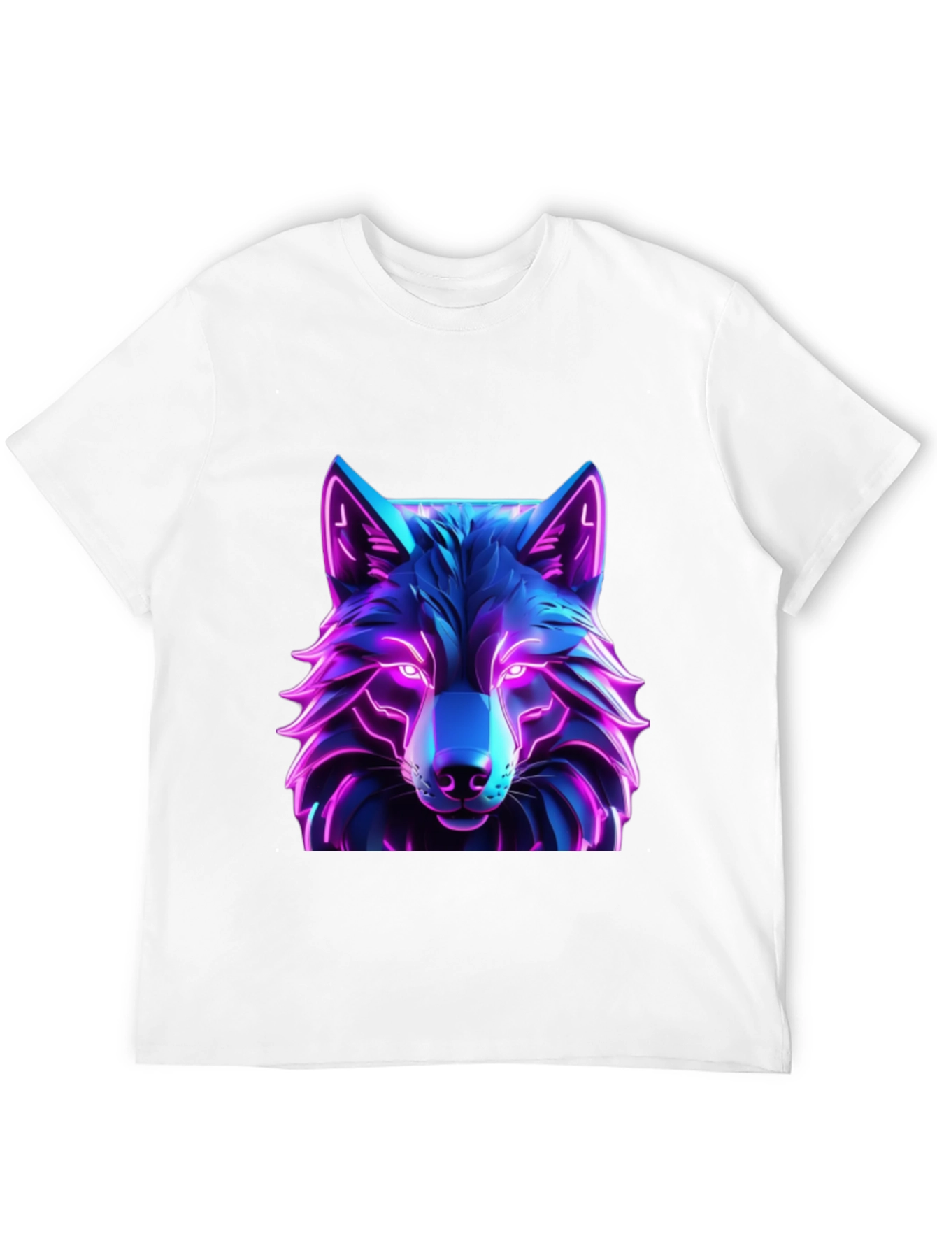 Neon Wolf Graphic Tee - Futuristic Design