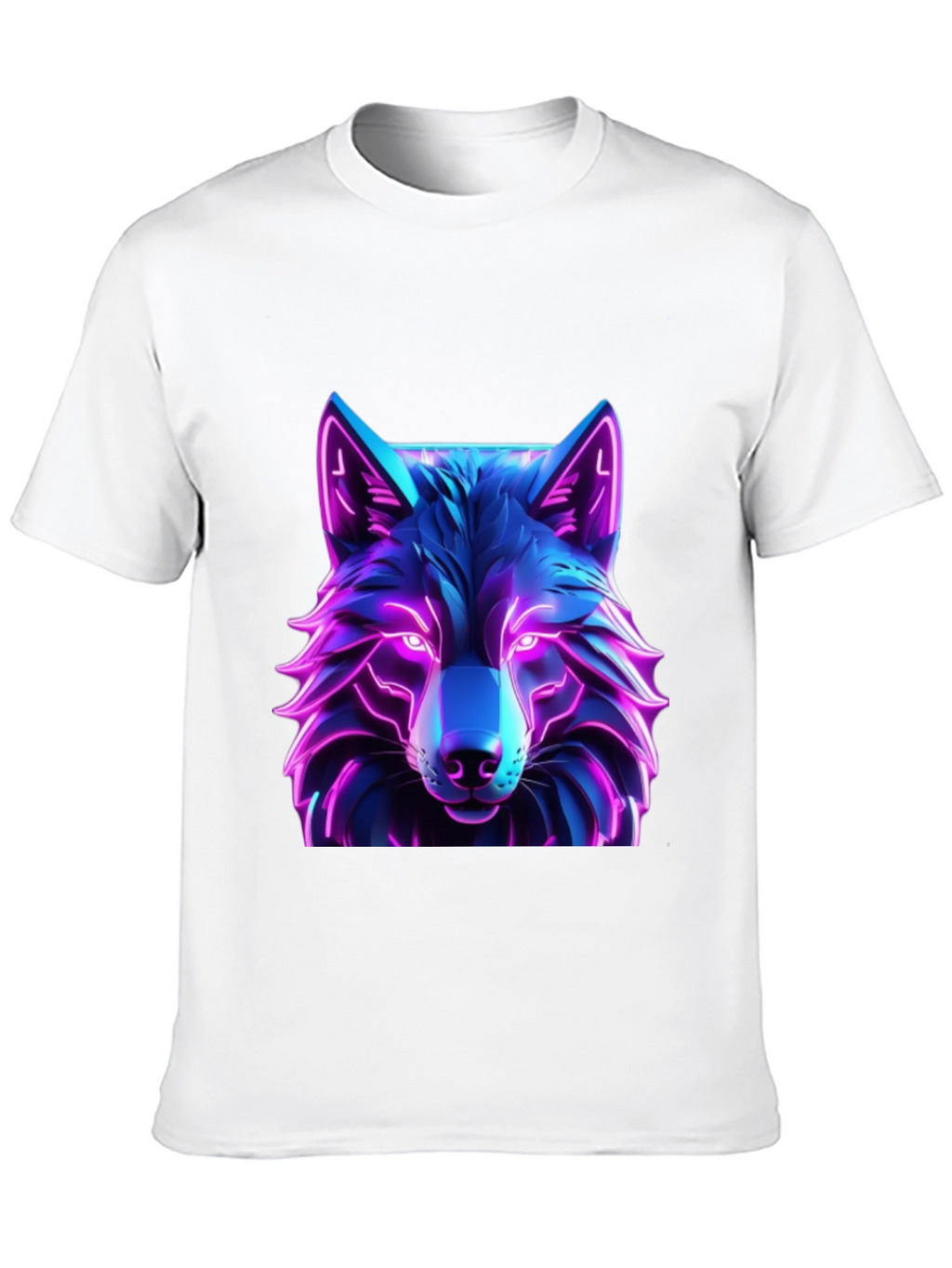Neon Wolf Graphic Tee - Futuristic Design