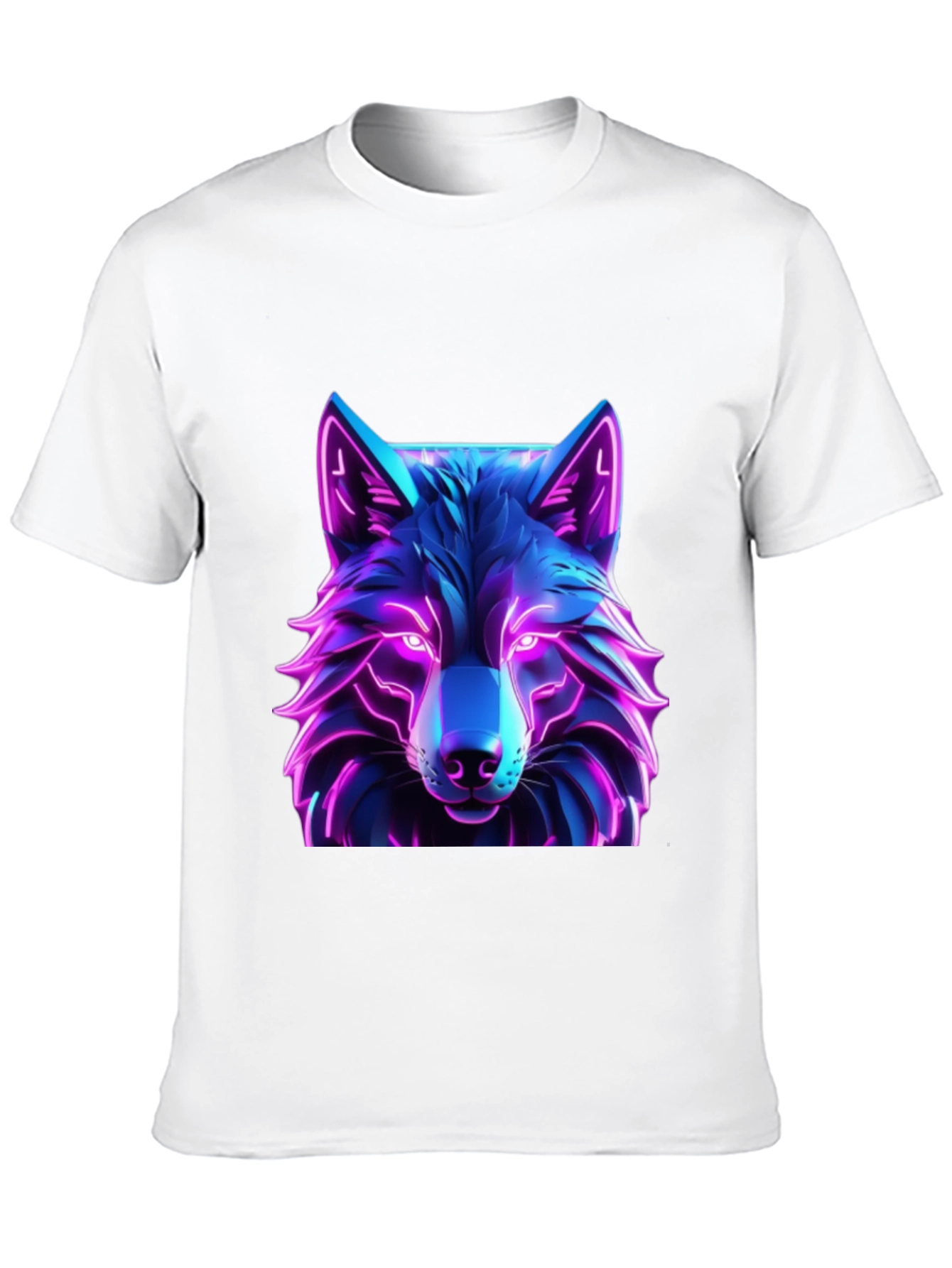 Neon Wolf Graphic Tee - Futuristic Design